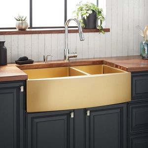 Fregadero de Cocina Decorativo de Latón, Elegante, Hecho a Mano, de un Solo Tazón, Resistente a la Corrosión, Acabado Premium para Hogares de Lujo - Product Image 1