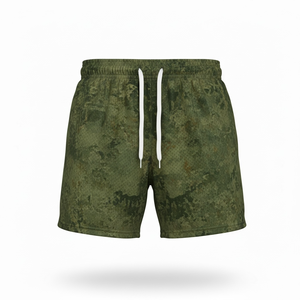 High Quality Silk Screen Printed Solid High Street Double-<b>Layer</b> Polyester/Cotton Breathable Summer 7-Inch Inner Mesh Men Shorts - Product Image 6