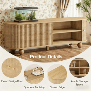 Mobile TV/Porta TV Moderno di Lusso Personalizzabile con Pannello Estensibile Stile Legno per Soggiorno, Ingresso, Casa di Campagna - Product Image 3