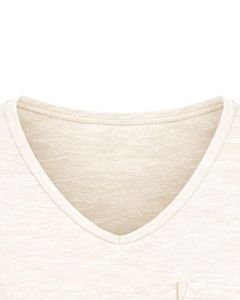 Camiseta Casual Personalizada con Cuello en V para Mujer, Manga Corta, Mezcla de Algodón, Suave y Ligera, con Bolsillo, para Uso Diario en Verano - Product Image 6