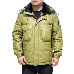 <b>Men's</b> <b>Cream</b> Winter <b>Jacket</b> Full Sleeve Windproof Hooded with Pockets Left Sleeve Logo leather motor <b>jacket</b> <b>Men's</b> all seasons - Product Image 5