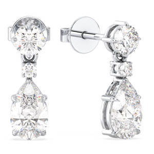 REYES Pendientes Colgantes de Plata de Ley 925 con Moissanita de Corte Pera de 1.98 Quilates para Mujer, Precio al por Mayor, Joyería Fina - Product Image 1