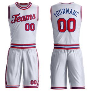 Ensemble de maillots de basket-ball sublimés personnalisés unisexe blanc et violet en mesh sans manches avec nom d'équipe 00, uniforme athlétique respirant - Product Image 2