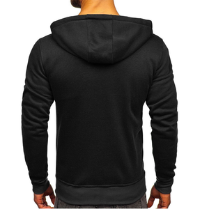 Pull à capuche bleu clair pour homme, coupe classique, couleur unie, décontracté, avec poche avant, tissu polaire, 100% coton, hiver - Product Image 3