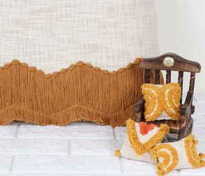 Hand Tufted Texture Boho Ivory and Mustard Yellow Fringe <b>Cushion</b> <b>Cover</b> Handmade Decorative Pillow Case for Sofa Bedroom Living - Product Image 3