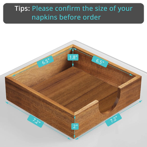 กล่องเก็บผ้าเช็ดปากไม้ธรรมชาติสไตล์เรียบง่ายสำหรับห้องครัว - Product Image 2