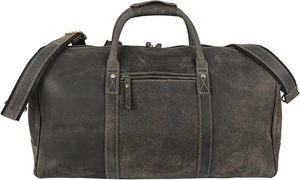 Unisex Leather Weekender Duffle Bag Large Capacity Zipper Closure Vintage Style Travel Bag <b>Soft</b> Handle - Product Image 6