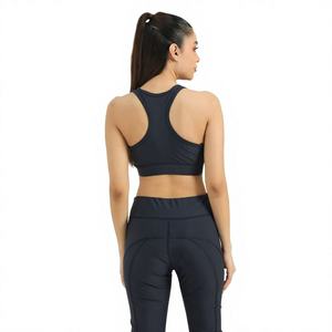 Soutien-gorge de sport pour femme, style sportif, col plongeant, avec cristaux sur le devant, respirant, séchage rapide, maintien moyen, 100% polyester, disponible en grandes tailles - Product Image 3