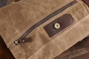 Sac à dos en toile et cuir véritable, look moderne, pour voyage, ordinateur portable, imperméable, haute qualité, vente en gros, personnalisable, capacité 36-55L, sur mesure - Product Image 5