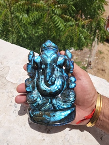 ตกแต่งบ้านแนวโน้ม2022ลาบราดอไรต์ธรรมชาติ Ganesha แกะสลักงานฝีมือรูปปั้นประติมากรรมทุกขนาดที่มีอยู่ - Product Image 2