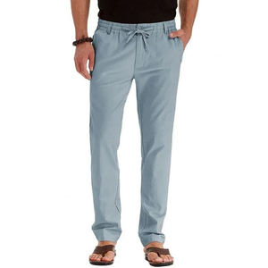 Pantalon de jogging gris pour homme, coupe régulière, grande taille, taille élastique en coton, poids moyen, pour l'automne, vêtements décontractés - Product Image 6