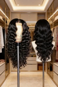 Indian Exporter Fashion Deep Wave <b>Wig</b> Long Curly <b>Human</b> Hair <b>Wig</b> for Women Party Wedding and Festival Use Available For Sale - Product Image 5