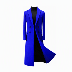 Elegante Abrigo Largo de Lana para Mujer, Negro, Doble Botonadura, Solapa con Muescas, Grueso, para Invierno - Product Image 2