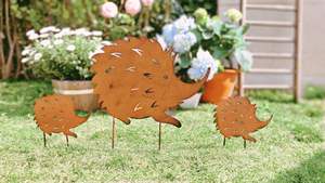 Rust Flying Pig Iron Powder Coated <b>Garden</b> <b>Stakes</b> <b>Decor</b> Lawn Art Yard <b>Decorations</b> Outdoor Gifts Set of 3 - Product Image 6