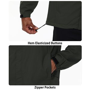 Waterproof Men Windproof Jacket Stain Resistant Sport Coat Quick Dry Performance Athletic <b>Hooded</b> <b>Gilet</b> Outerwear - Product Image 4