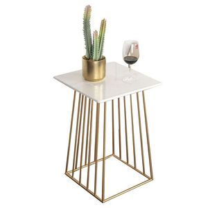 Stylish New Design Accent End <b>Table</b> <b>Marble</b> <b>Top</b> <b>Side</b> <b>Table</b> With Gold Metal Frame For Living Room Sofa Bedroom Decor - Product Image 1