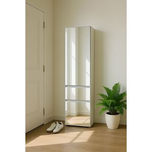 Sistema de armario de madera modular Elise con organizador moderno de espejo blanco - Product Image 6