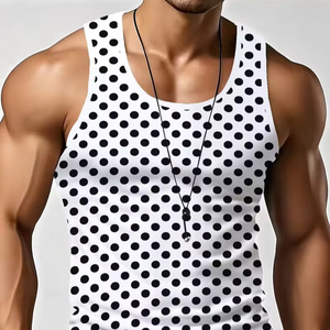 Best <b>Hip</b> Hop Men Fashion Cotton Tank Top Printed Tank Top Breathable Casual Sleeveless Shirt Summer Knitted O-Neck Custom Logo - Product Image 1
