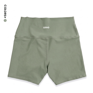 Seamless Mid Waist Yoga Shorts Women Gym Fitness Scrunch Butt Lifting Biker Shorts Morandi Green Breathable Spandex Solid <b>Booty</b> - Product Image 2