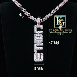 Collar con Colgante de Letra Personalizada de Moissanita, Color Oro Rosa, con Circonita Cúbica, Joyería con Letra - Product Image 1