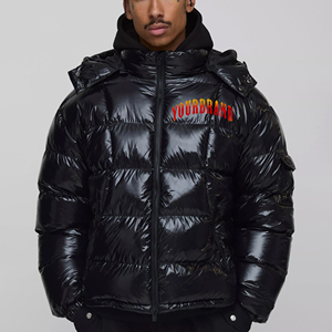 Best Quality Luxury Quality Shinny Canvas Waterproof Breathable Puffer <b>Jacket</b> Hood Plus Size Outdoor - Product Image 4