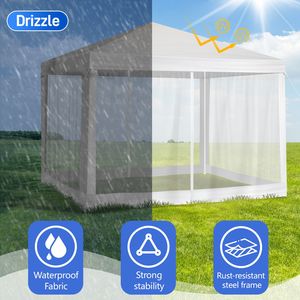Tenda per Feste 10X10FT Impermeabile a Doppio Strato con Telaio in Acciaio, Pareti Laterali Personalizzabili in PVC per Eventi all'Aperto, Festival e Fiere - Product Image 4