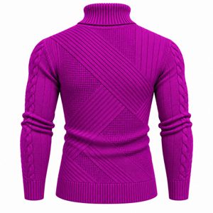 Suéter Texturizado de Cuello Alto con Puños Acanalados y Tejido de Cable Moderno para Hombre, Fabricante y Proveedor de Marca Privada - Product Image 2
