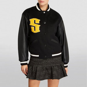 High Quality Custom Women's Wool Varsity Jacket Chenille Embroidery Letterman Jacket College <b>Coat</b> For Women - Product Image 2