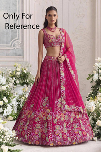 Lehenga Choli rosa de diseñador con bordados y dupatta para boda, traje tradicional indio pakistaní para mujer, lehenga choli de boda - Product Image 1
