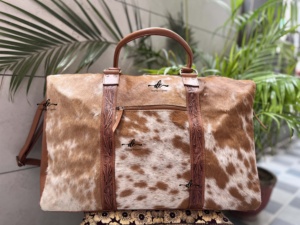 Hand Tooled Carving Real Cowhide Leather Luggage Bags Handmade Unisex Travel Bag <b>Big</b> Size <b>Handbag</b> Multi Use Bag - Product Image 2