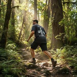 T-shirt graphique d'été en coton pour femmes et hommes, nouveauté, coupe oversize, col ras du cou, motif montagne, effet délavé - Product Image 3