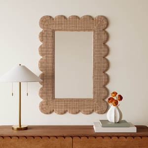 Espejo de pared plano de ratán - Product Image 2