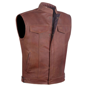 Chaleco de Cuero de Ante para Hombre, Estilo Vaquero Occidental, Casual, de Un Solo Pecho, de Alta Calidad, Hecho a Medida, Nuevo Estilo - Product Image 5