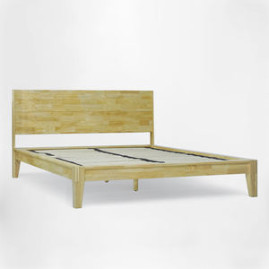 Lit plateforme en bois massif de taille Queen, fabrication vietnamienne, OEM/ODM, menuiserie japonaise, cadre de lit en bois sans outil, mobilier de chambre minimaliste - Product Image 2