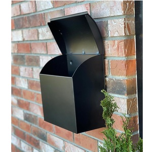 OEM Wholesale Outdoor Weatherproof Matte Black <b>Post</b> <b>Box</b> Sloped Cover Drop Receiver - Product Image 1