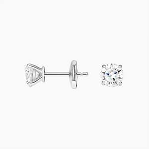 Pendientes de Diamante Cultivado en Laboratorio con Engaste de Garra, Plata de Ley 925, 1 Quilate, Certificado IGI - Product Image 2