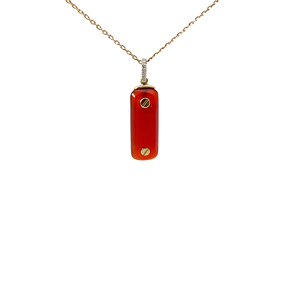 Collar con Colgante de Barra de Ágata Roja Natural Chapado en Oro de 18K |   Joyería Fina Personalizada OEM |   Cantidad mínima de pedido: 5 piezas - Product Image 1