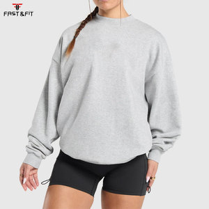 Custom Women's Breathable Streetwear Embroidered Crewneck Sweatshirts Loose Fit Long Sleeve Pullover - Product Image 1
