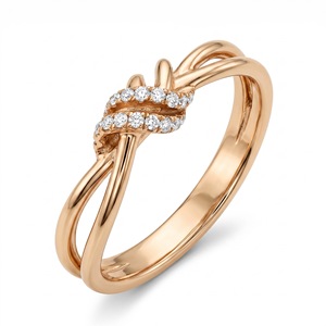 Anillo de compromiso de oro rosa fino con engaste de bisel, tipo F, certificado IGI, 14K, bonito y moderno, para aniversario de boda - Product Image 2