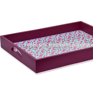 Bandeja Cuadrada de Madera para Servir Alimentos Maximus International MS-168, Estilo Art Deco, Multifuncional para Cocina, Comedor, Baño y Tocador - Product Image 3