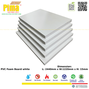 Eco-friendly <b>PVC</b> WPC Foam Board <b>Sheet</b> 15mm Thick 0.6 G/cm3 Density White Forex Boards for Furniture Making for Interior Design - Product Image 4
