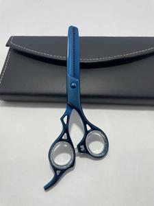 Professional Sharp Blue Titanium Coated Stainless Steel Barber Scissors 6.0 Inch <b>Long</b> Hair Cutting <b>Shears</b> Salon Barber Set - Product Image 6