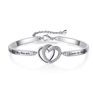 Aihitero Brazalete <span class=keywords><strong>de</strong></span> Oro Rosa con Flores y Mensaje 'Siempre <span class=keywords><strong>Mi</strong></span> Hermana, Siempre <span class=keywords><strong>Mi</strong></span> <span class=keywords><strong>Amiga</strong></span>', 18cm <span class=keywords><strong>de</strong></span> Largo, con Circonita Cúbica, para Mujer - Product Image 2