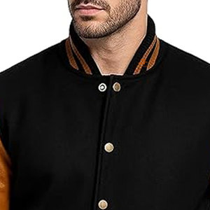 High Quality Men <b>Leather</b> Sleeve Letterman <b>Jacket</b> Custom Logo Design Breathable <b>Leather</b> Sleeves <b>Winter</b> <b>Jacket</b> - Product Image 5