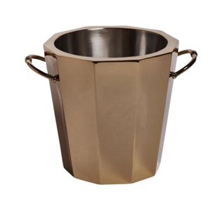 Seau à champagne en acier inoxydable poli brillant, taille moyenne, finition argentée, pour fêtes – Vente directe usine - Product Image 4