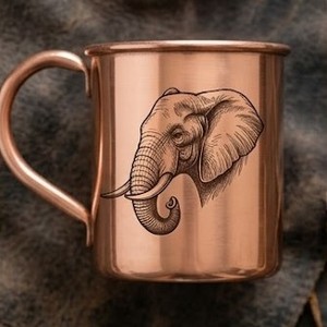 Taza Moscow Mule de Cobre Puro Grabada con Láser, de Lujo, Clásica, Lisa, de Metal, Resistente, con Forma Cilíndrica - Product Image 2