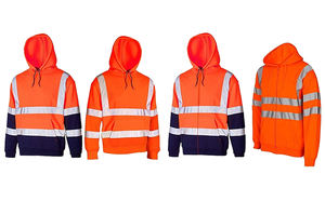 Sweat à capuche de travail haute visibilité avec bandes réfléchissantes et poches pour l'extérieur - Product Image 6