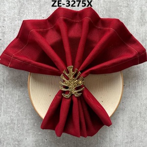 แหวนรองผ้าเช็ดปากทองเหลืองรูปใบไม้ ZE-3275X ของตกแต่งโต๊ะทันสมัย อุปกรณ์จัดงานเลี้ยง กว้าง 5 ซม. ดีไซน์ทนทาน - Product Image 1