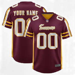 Camiseta de Fútbol Americano Personalizada con Nombre de Equipo, 100% Poliéster Transpirable, Manga Corta, Número Personalizado Impreso, Ropa Deportiva - Product Image 1