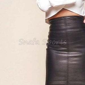 Mini-jupe sexy en similicuir PU pour femme, taille haute, coupe trapèze, pour soirée et club, mode estivale, avec rivets décoratifs - Product Image 5